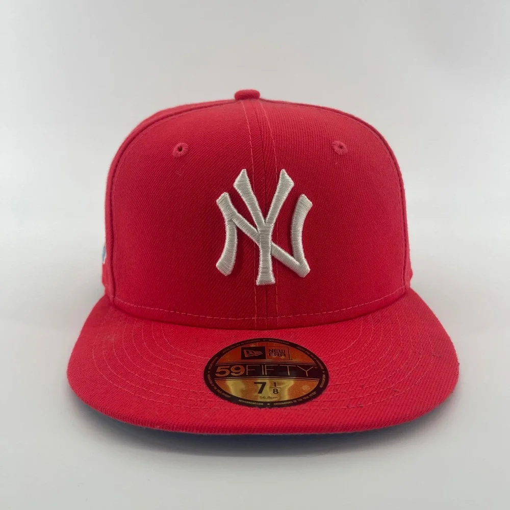 New York Yankees Fit Hat Cap Men 7 1/8 Red New Era 59FIFTY 1998 World Series
